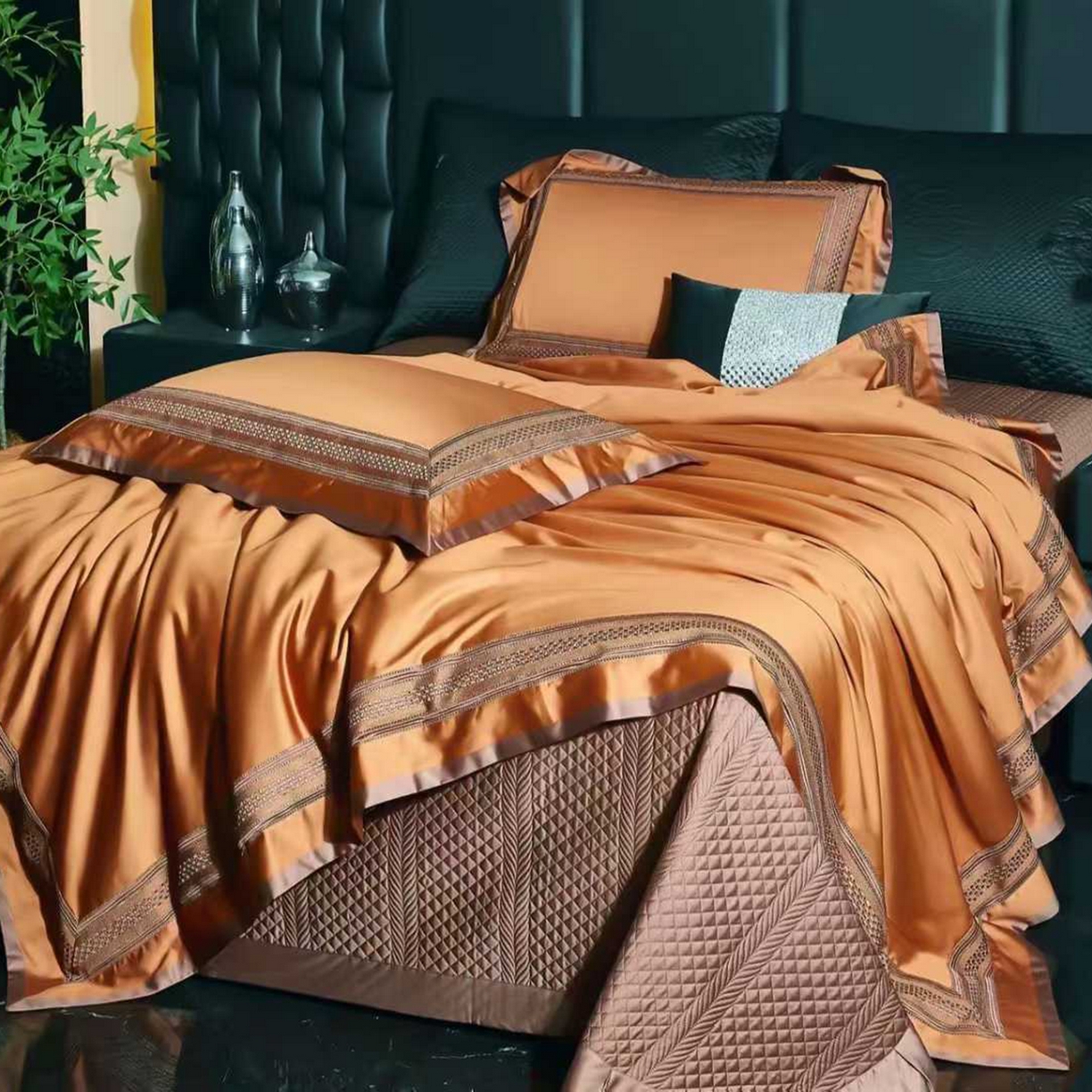 91家纺网 家纺一手货源 找家纺 （总）edra 2026新款140S埃及棉高奢全棉床盖款四件套-劳伦斯