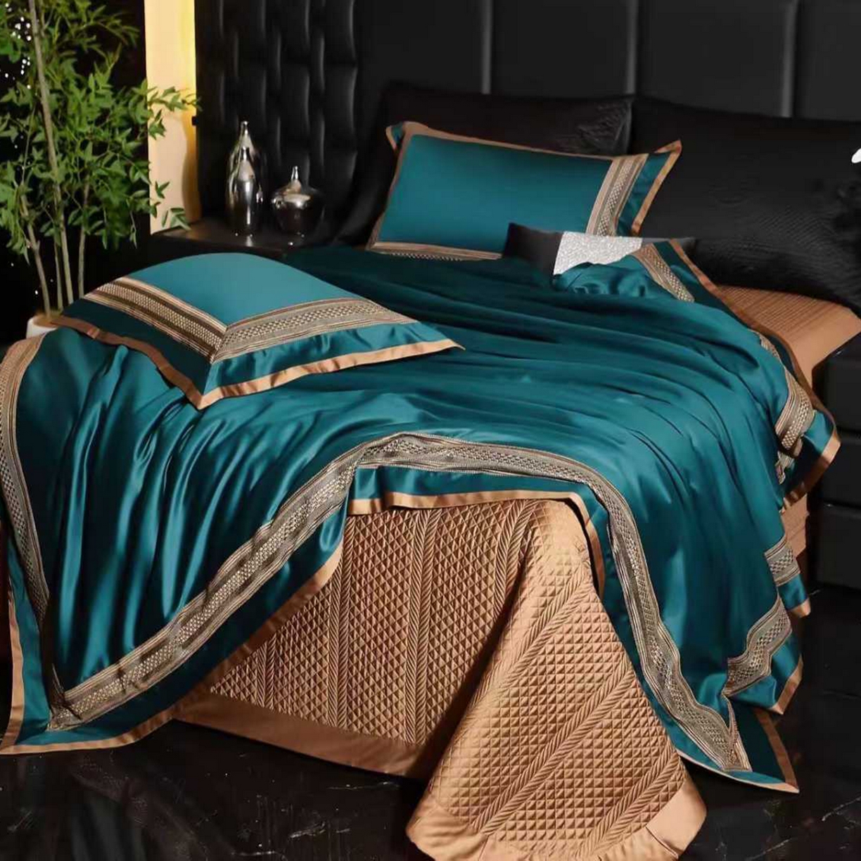 edra 2026新款140S埃及棉高奢全棉床盖款四件套-劳伦斯 劳伦斯-宝石绿