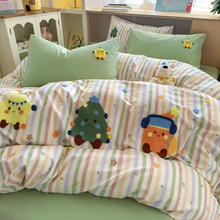 91家纺网 家纺一手货源 找家纺 （总）如意朵 2026新款全棉纯棉毛巾绣四件套（第二批）