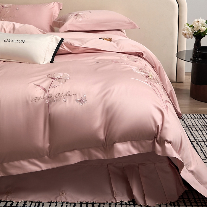 91家纺网 家纺一手货源 找家纺 蒂爵 2026新款贡缎100支长绒棉全棉纯棉刺绣绣花四件套高端四件套-繁花 繁花-琉璃莎