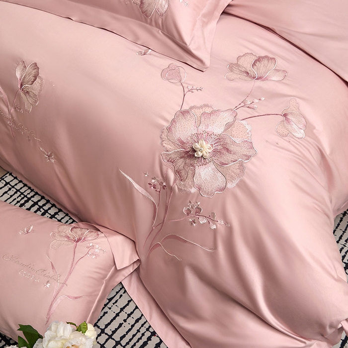 91家纺网 家纺一手货源 找家纺 蒂爵 2026新款贡缎100支长绒棉全棉纯棉刺绣绣花四件套高端四件套-繁花 繁花-琉璃莎