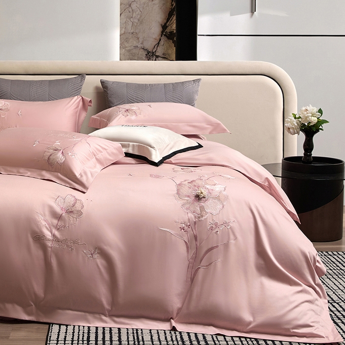 91家纺网 家纺一手货源 找家纺 蒂爵 2026新款贡缎100支长绒棉全棉纯棉刺绣绣花四件套高端四件套-繁花 繁花-琉璃莎