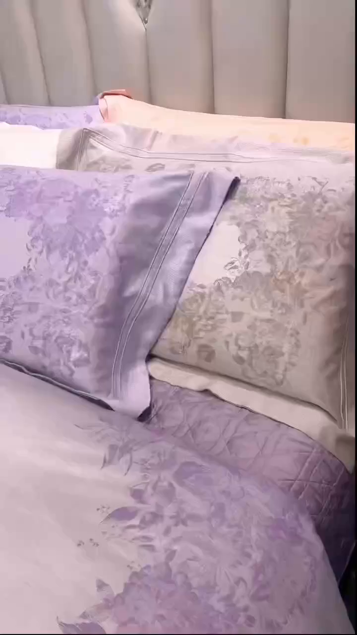 91家纺网 家纺一手货源 找家纺 （总）edra 2026新款140S埃及棉-高奢全棉色织提花床盖款四件套