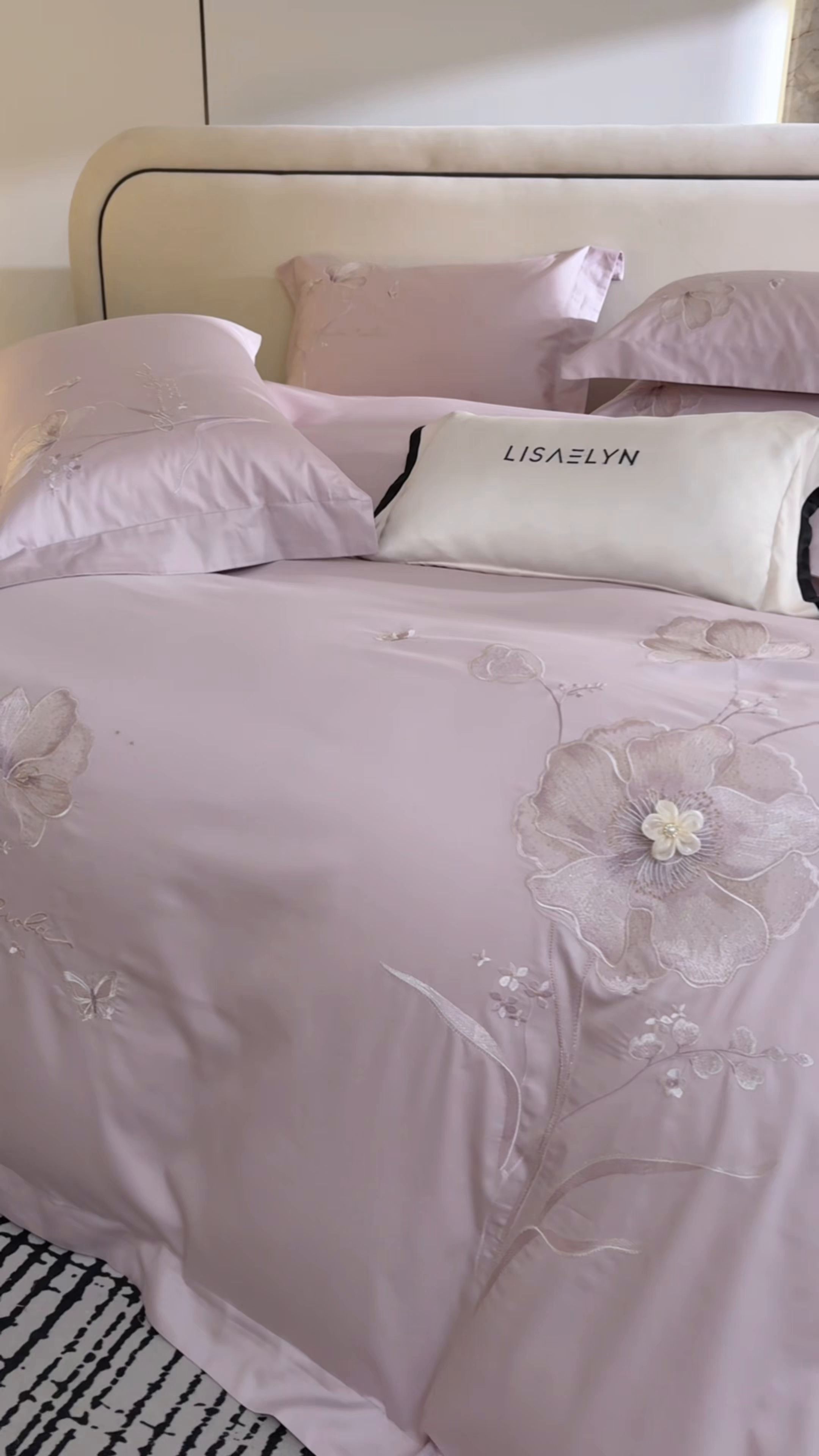 91家纺网 家纺一手货源 找家纺 蒂爵 2026新款贡缎100支长绒棉全棉纯棉刺绣绣花四件套高端四件套-繁花 繁花-迷迭紫