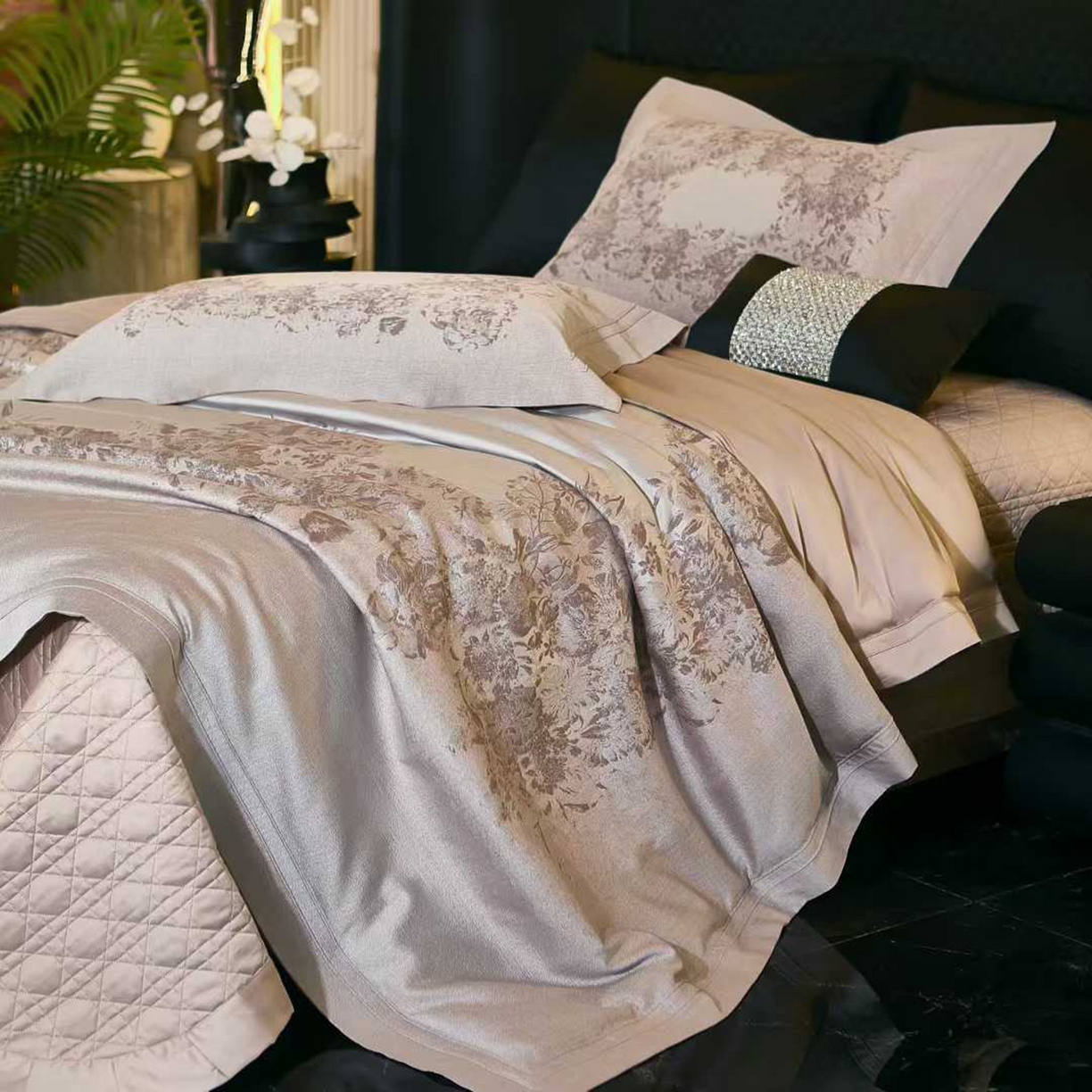 91家纺网 家纺一手货源 找家纺 （总）edra 2026新款140S埃及棉-高奢全棉色织提花床盖款四件套