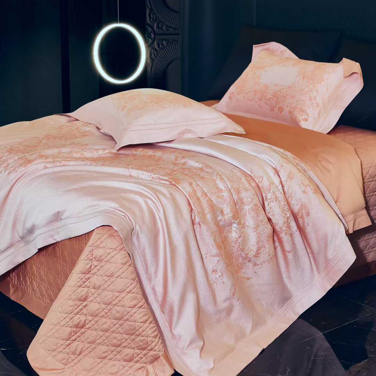 edra 2026新款140S埃及棉-高奢全棉色织提花床盖款四件套 橙色