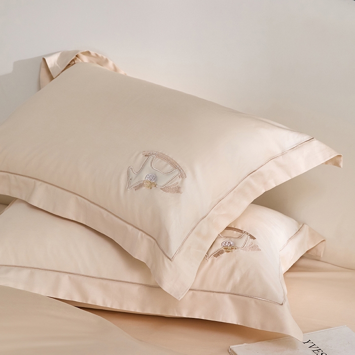 91家纺网 家纺一手货源 找家纺 蒂爵 2026新款贡缎100支长绒棉全棉纯棉刺绣绣花四件套高端四件套-马上有钱 马上有钱-浅香槟