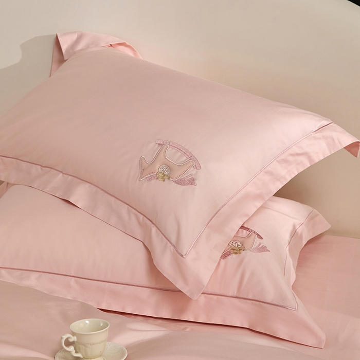 91家纺网 家纺一手货源 找家纺 蒂爵 2026新款贡缎100支长绒棉全棉纯棉刺绣绣花四件套高端四件套-马上有钱 马上有钱-夏日粉