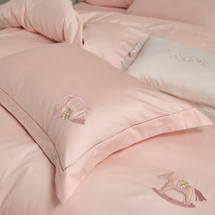 91家纺网 家纺一手货源 找家纺 蒂爵 2026新款贡缎100支长绒棉全棉纯棉刺绣绣花四件套高端四件套-马上有钱 马上有钱-夏日粉