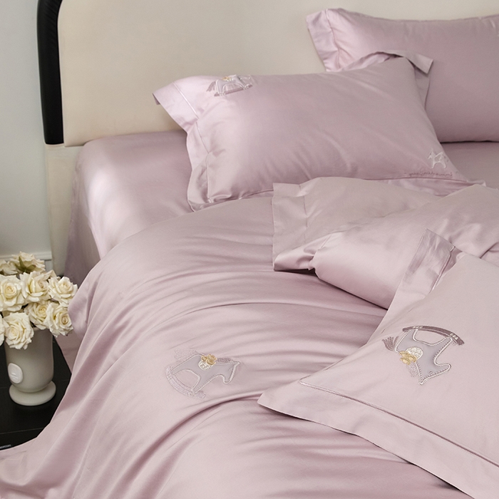 91家纺网 家纺一手货源 找家纺 蒂爵 2026新款贡缎100支长绒棉全棉纯棉刺绣绣花四件套高端四件套-马上有钱 马上有钱-浪漫紫