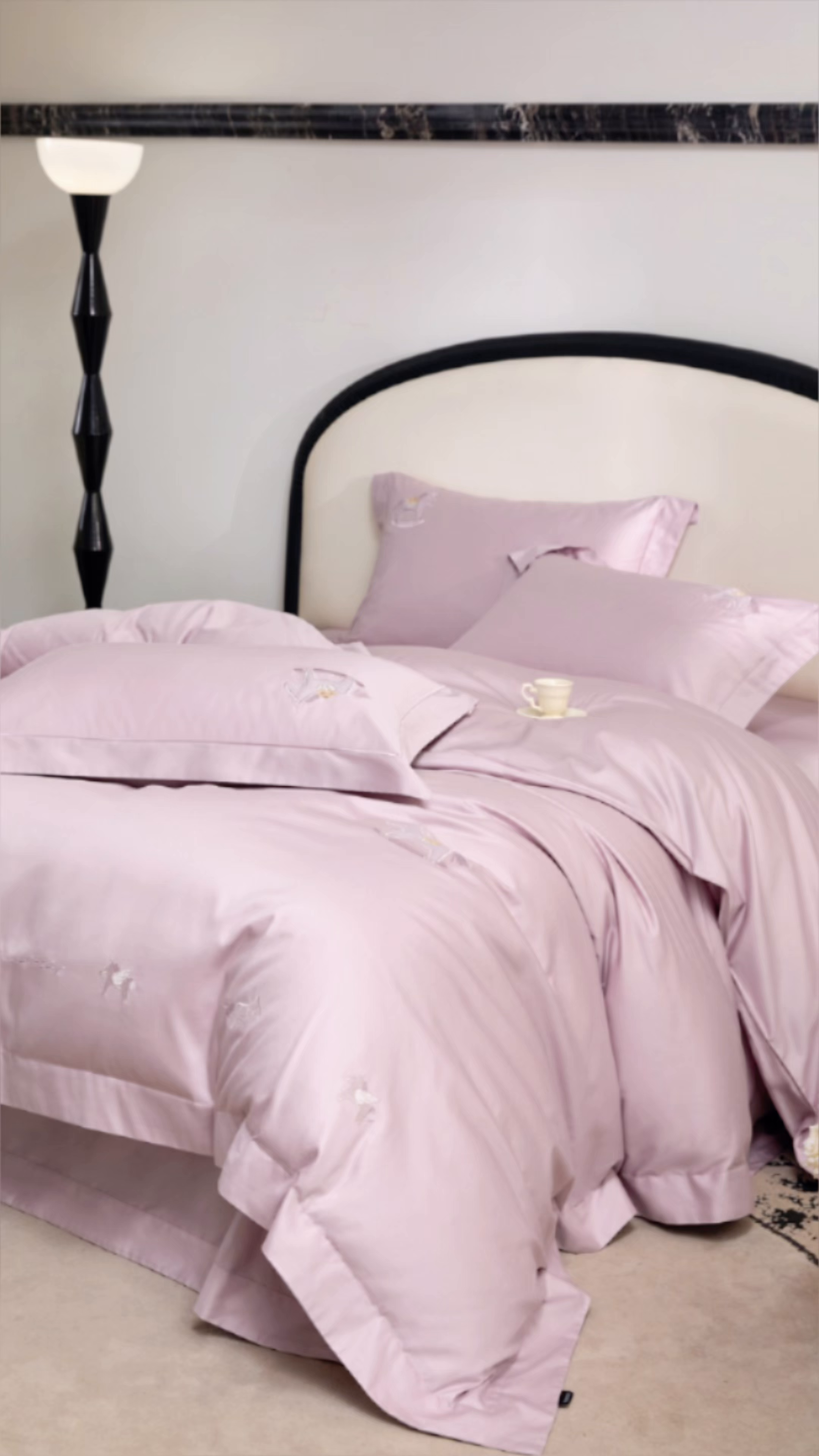 91家纺网 家纺一手货源 找家纺 蒂爵 2026新款贡缎100支长绒棉全棉纯棉刺绣绣花四件套高端四件套-马上有钱 马上有钱-浪漫紫