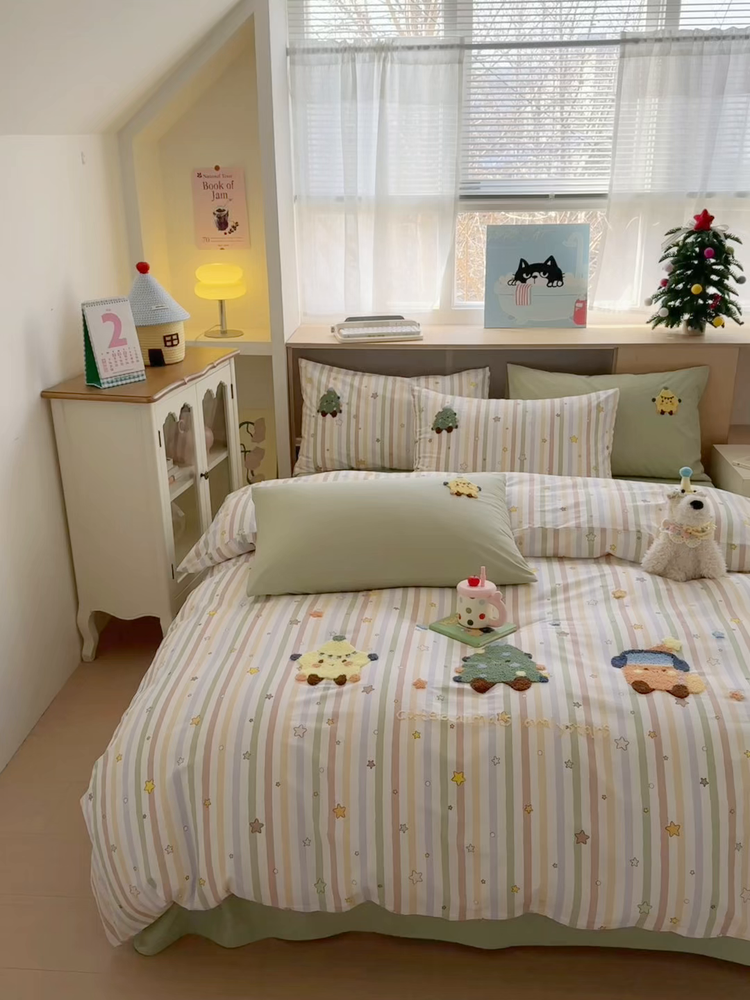 91家纺网 家纺一手货源 找家纺 如意朵 2026新款全棉纯棉毛巾绣四件套（第二批） 彩色星星