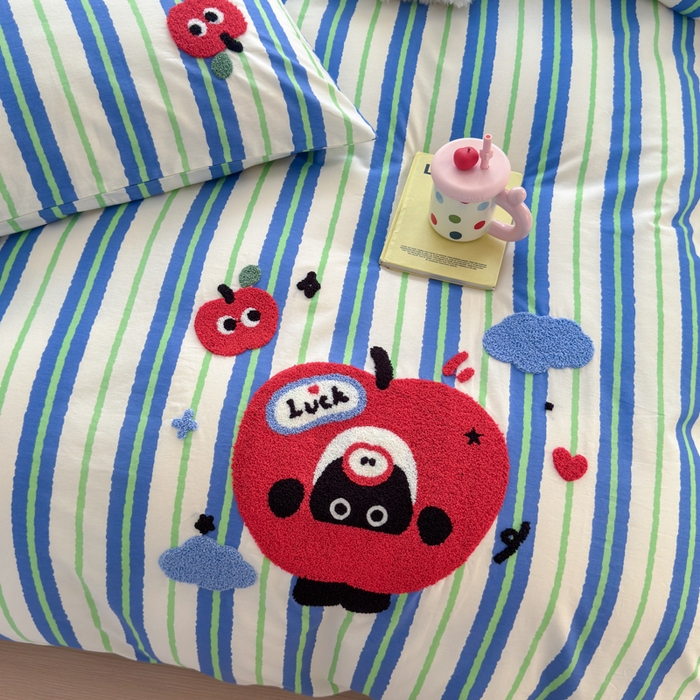 91家纺网 家纺一手货源 找家纺 如意朵 2026新款全棉纯棉毛巾绣四件套（第二批） 躲猫猫