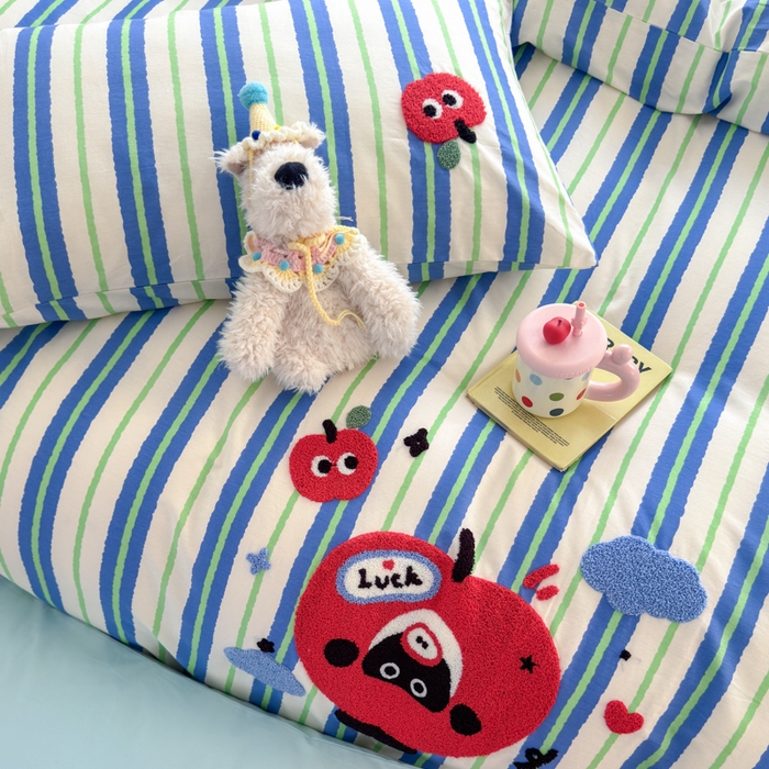 91家纺网 家纺一手货源 找家纺 如意朵 2026新款全棉纯棉毛巾绣四件套（第二批） 躲猫猫