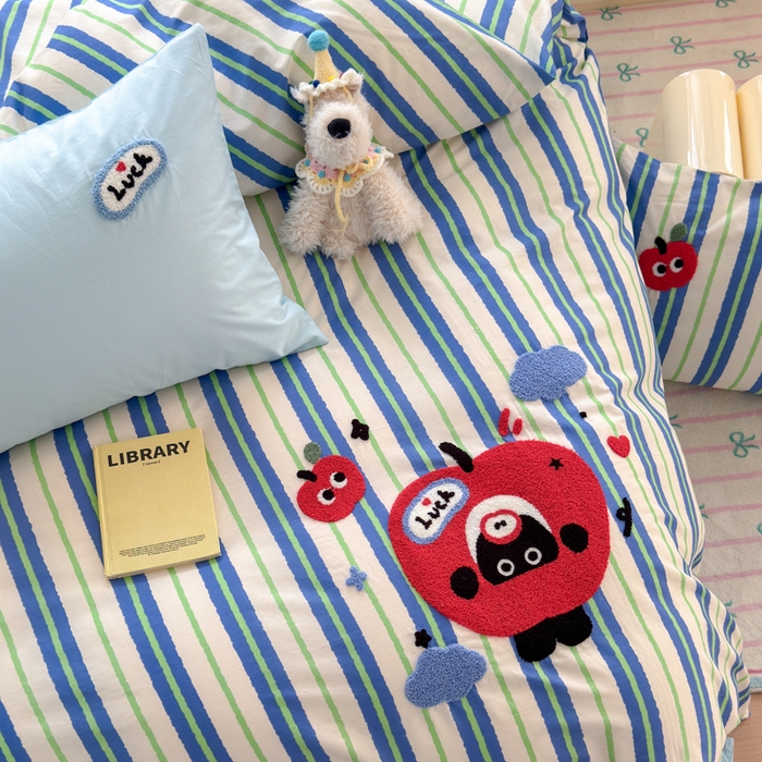 91家纺网 家纺一手货源 找家纺 如意朵 2026新款全棉纯棉毛巾绣四件套（第二批） 躲猫猫