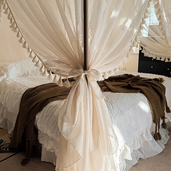 91家纺网 家纺一手货源 找家纺 （总）都市缘蚊帐 2026新款906系列安娜多丽棉纱落地宫廷蚊帐