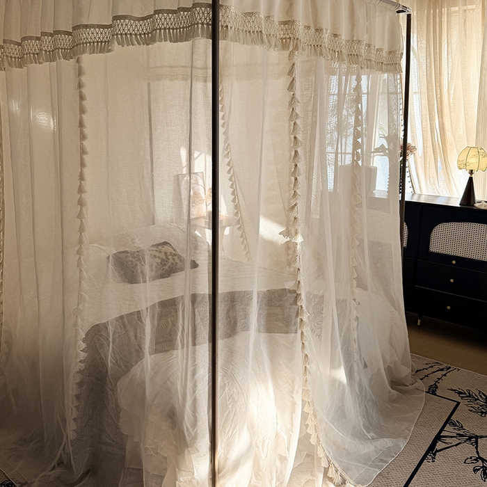 91家纺网 家纺一手货源 找家纺 （总）都市缘蚊帐 2026新款906系列安娜多丽棉纱落地宫廷蚊帐