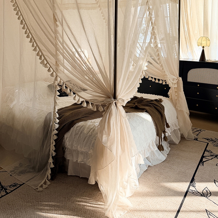 91家纺网 家纺一手货源 找家纺 （总）都市缘蚊帐 2026新款906系列安娜多丽棉纱落地宫廷蚊帐