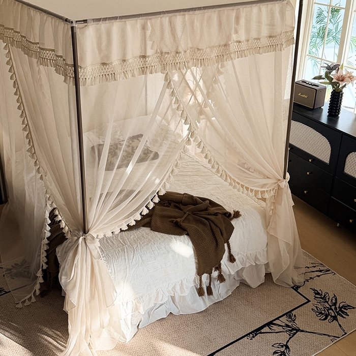 91家纺网 家纺一手货源 找家纺 （总）都市缘蚊帐 2026新款906系列安娜多丽棉纱落地宫廷蚊帐