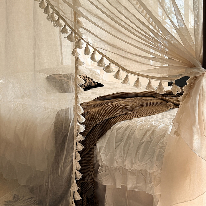 91家纺网 家纺一手货源 找家纺 （总）都市缘蚊帐 2026新款906系列安娜多丽棉纱落地宫廷蚊帐