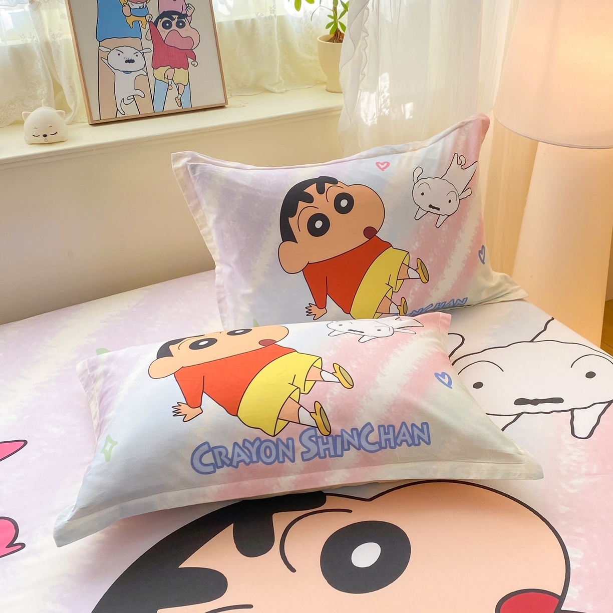 91家纺网 家纺一手货源 找家纺 博雅 2026新款蜡笔小新正版授权全棉纯棉大版床笠单件床笠单品单床笠 大版-呆萌蜡笔小新