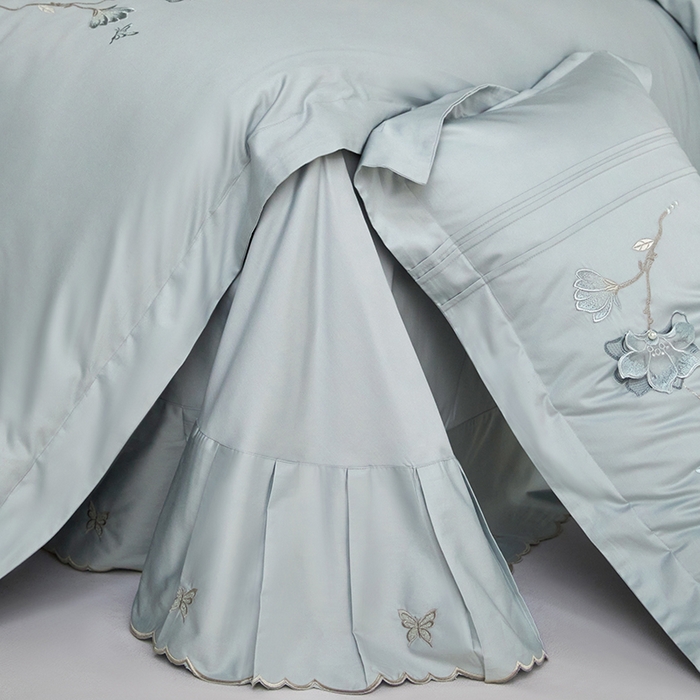 91家纺网 家纺一手货源 找家纺 （总）蒂爵 2026新款贡缎100支长绒棉全棉纯棉刺绣绣花四件套高端四件套-陌上花开