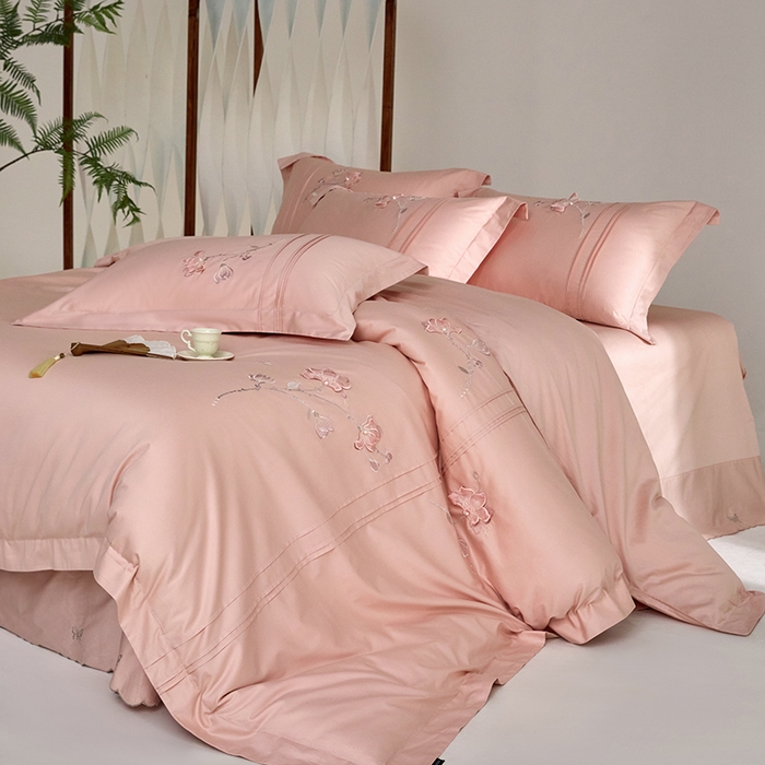 91家纺网 家纺一手货源 找家纺 蒂爵 2026新款贡缎100支长绒棉全棉纯棉刺绣绣花四件套高端四件套-陌上花开 陌上花开-贵族莎