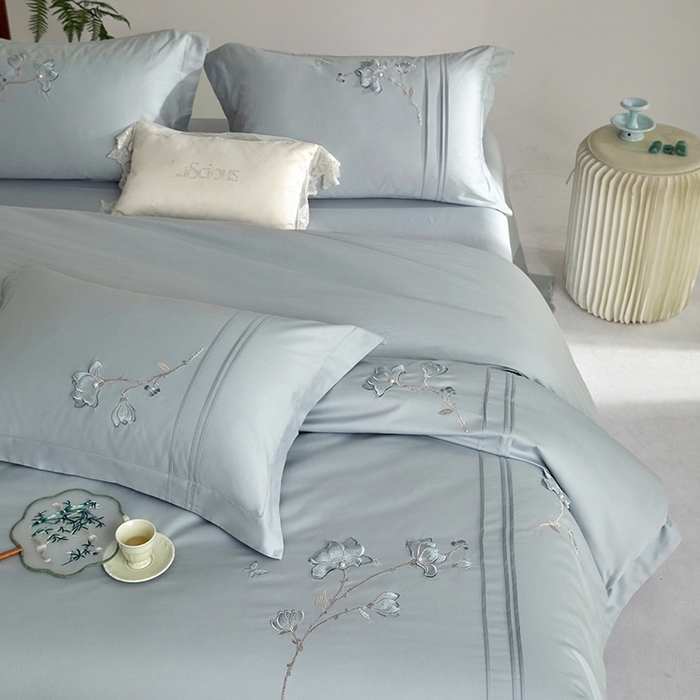 91家纺网 家纺一手货源 找家纺 蒂爵 2026新款贡缎100支长绒棉全棉纯棉刺绣绣花四件套高端四件套-陌上花开 陌上花开-艾米兰