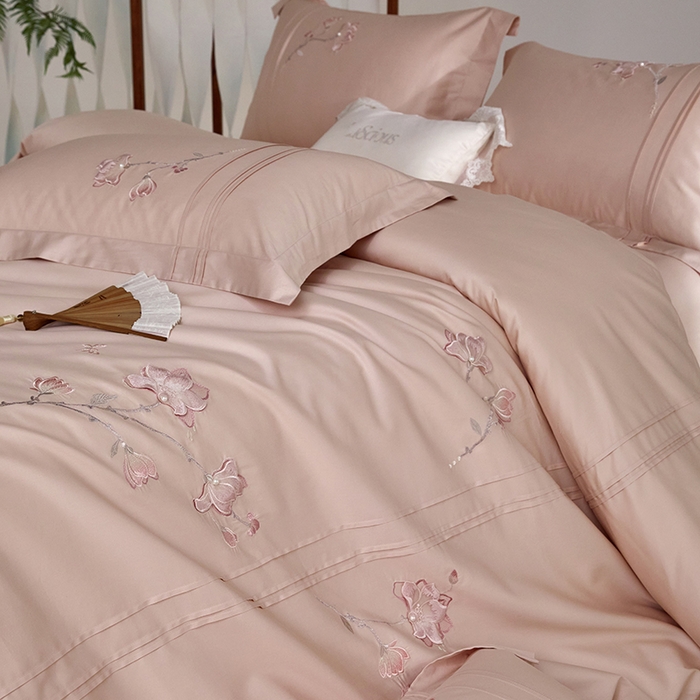 91家纺网 家纺一手货源 找家纺 蒂爵 2026新款贡缎100支长绒棉全棉纯棉刺绣绣花四件套高端四件套-陌上花开 陌上花开-科舍玉