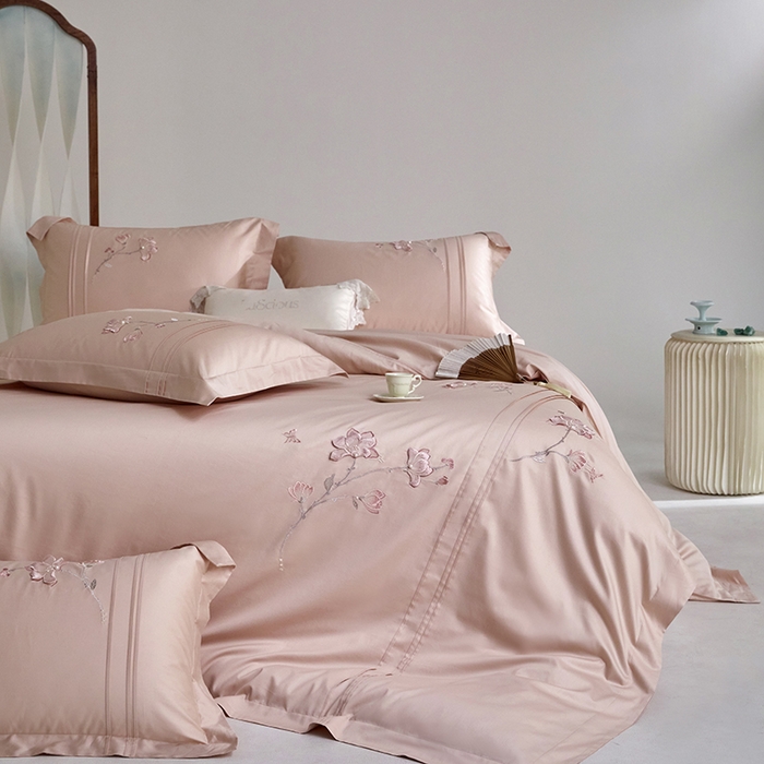 91家纺网 家纺一手货源 找家纺 蒂爵 2026新款贡缎100支长绒棉全棉纯棉刺绣绣花四件套高端四件套-陌上花开 陌上花开-科舍玉