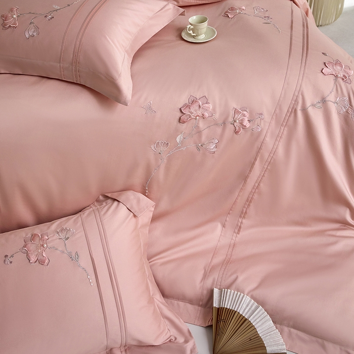 91家纺网 家纺一手货源 找家纺 蒂爵 2026新款贡缎100支长绒棉全棉纯棉刺绣绣花四件套高端四件套-陌上花开 陌上花开-贵族莎