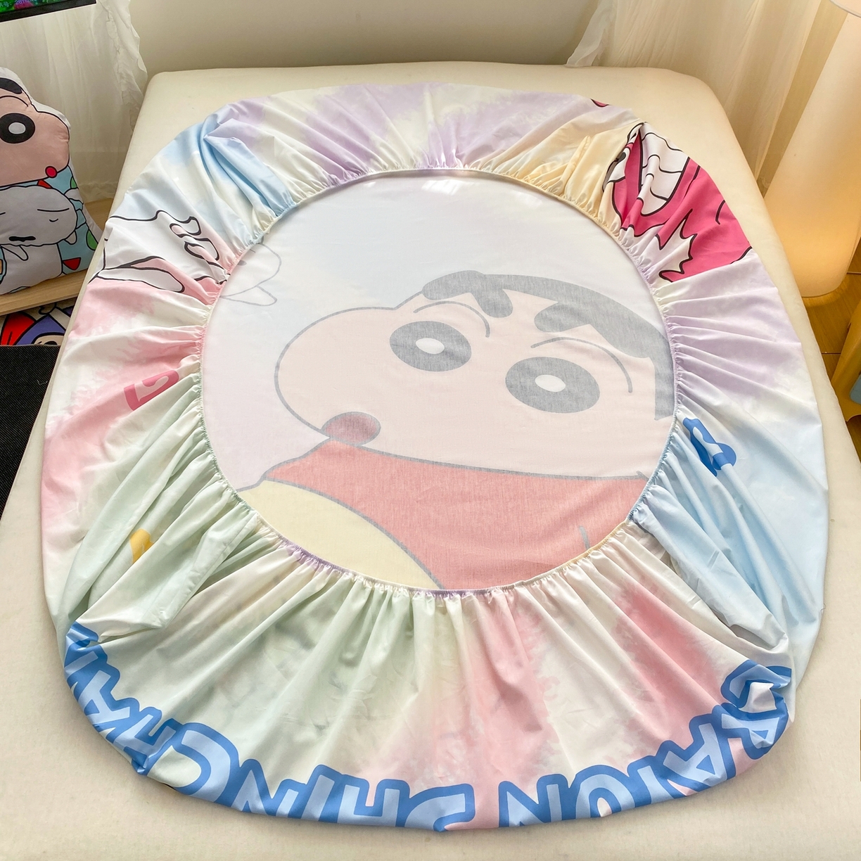 91家纺网 家纺一手货源 找家纺 博雅 2026新款蜡笔小新正版授权全棉纯棉大版床笠单件床笠单品单床笠 大版-呆萌蜡笔小新