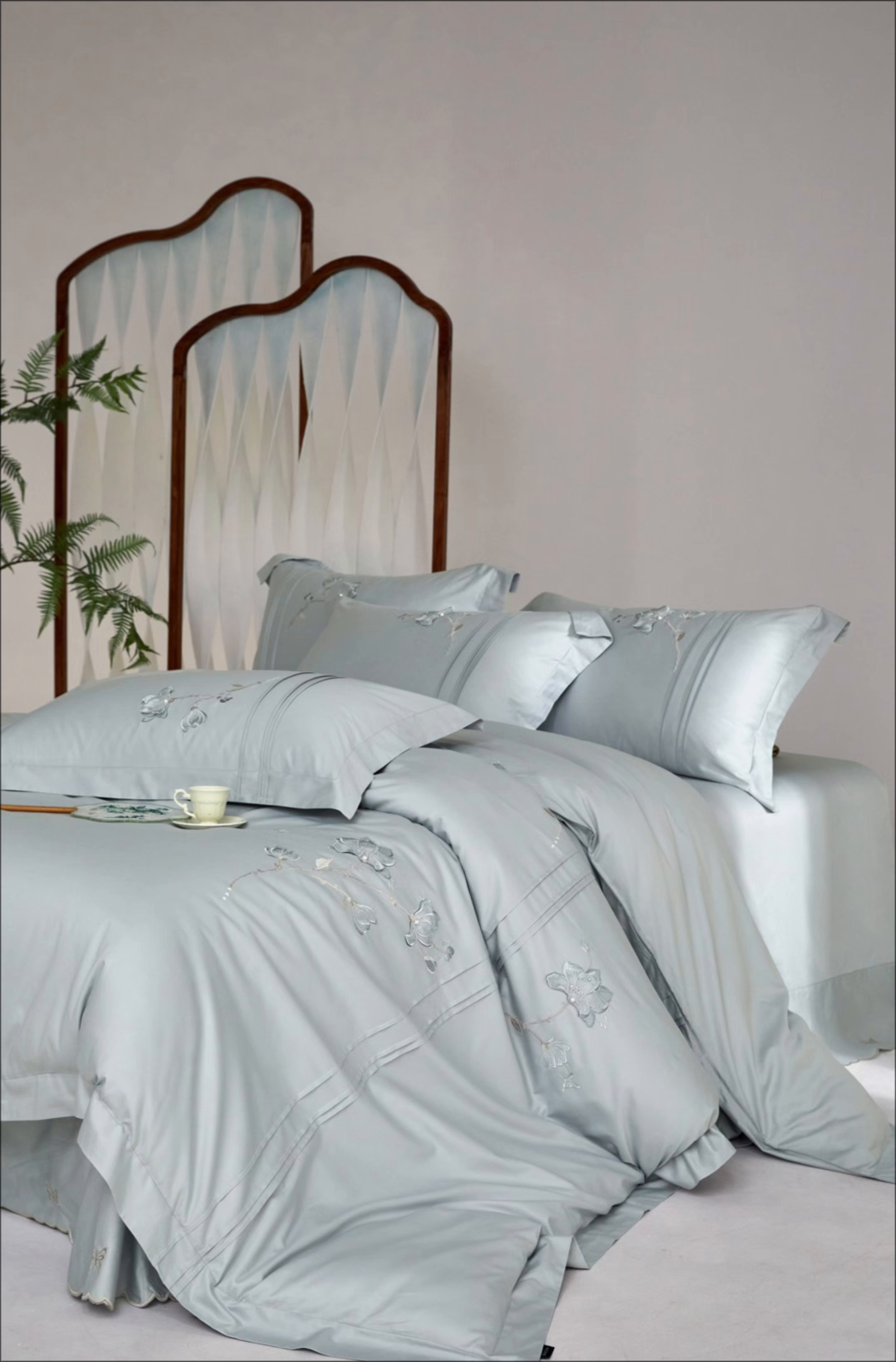 91家纺网 家纺一手货源 找家纺 （总）蒂爵 2026新款贡缎100支长绒棉全棉纯棉刺绣绣花四件套高端四件套-陌上花开