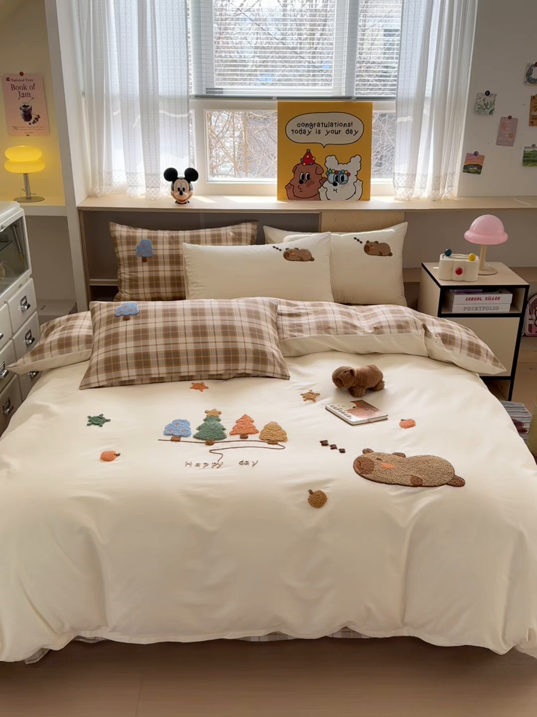 91家纺网 家纺一手货源 找家纺 如意朵 2026新款全棉纯棉毛巾绣四件套（第二批） 开心巴拉