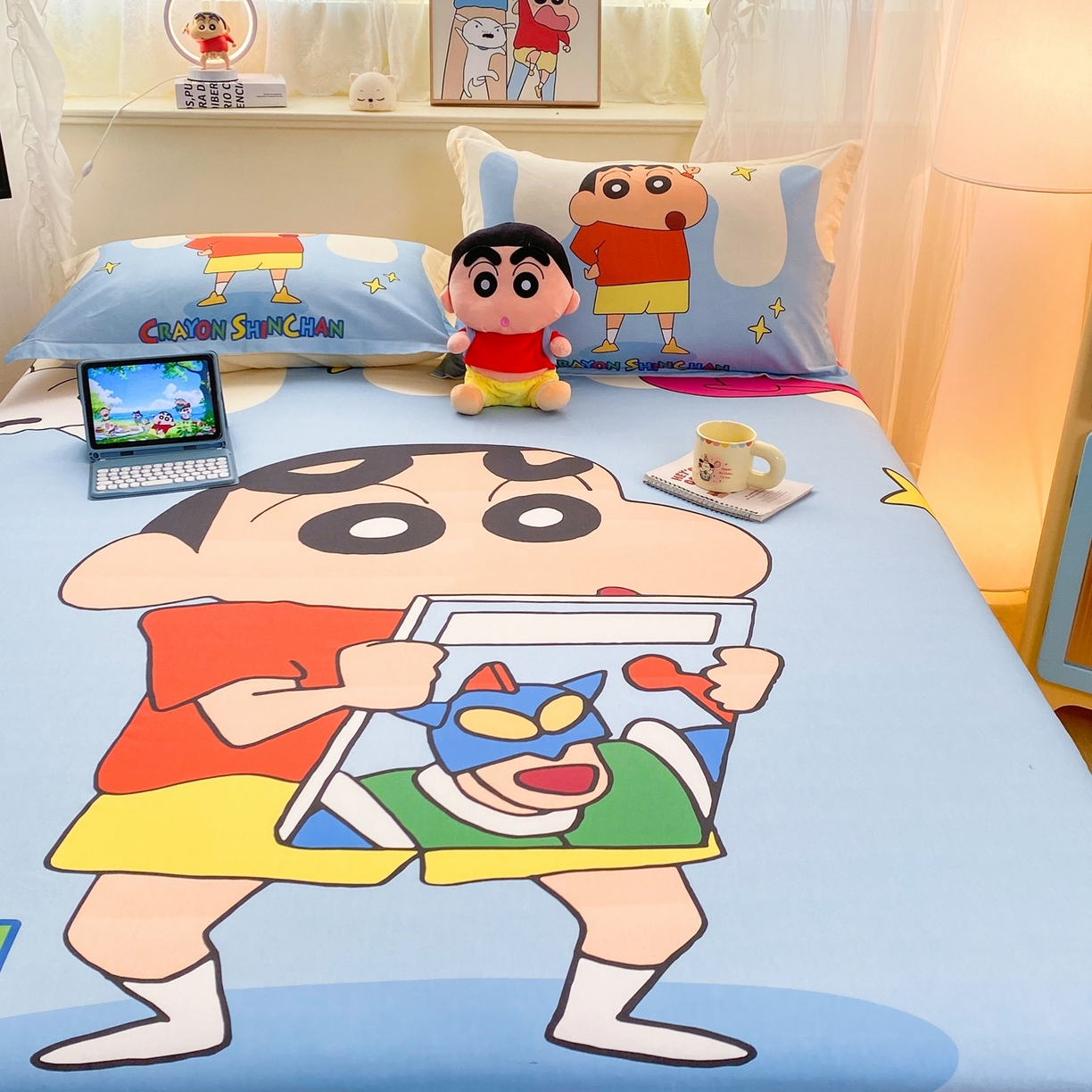 91家纺网 家纺一手货源 找家纺 博雅 2026新款蜡笔小新正版授权全棉纯棉大版床笠单件床笠单品单床笠 大版-动感小新