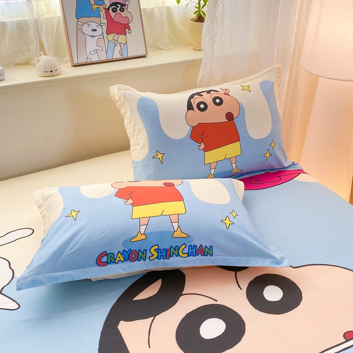 91家纺网 家纺一手货源 找家纺 博雅 2026新款蜡笔小新正版授权全棉纯棉大版床笠单件床笠单品单床笠 大版-动感小新