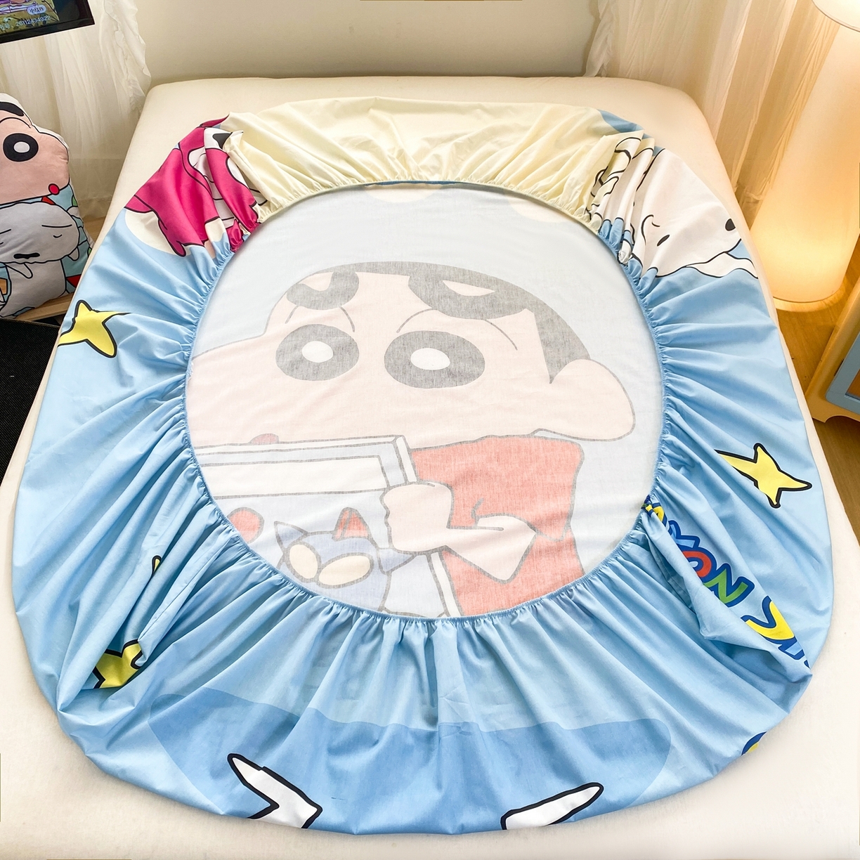 91家纺网 家纺一手货源 找家纺 博雅 2026新款蜡笔小新正版授权全棉纯棉大版床笠单件床笠单品单床笠 大版-动感小新