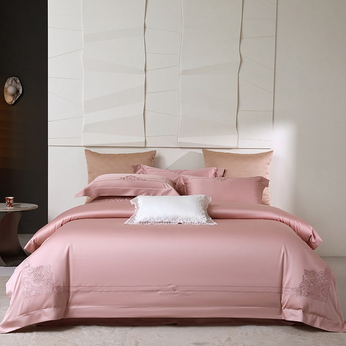 91家纺网 家纺一手货源 找家纺 （总）蒂爵 2026新款贡缎100支长绒棉全棉纯棉刺绣绣花四件套高端四件套-施华洛,施华洛-公主莎,施华洛-琥珀橙,施华洛-抹茶绿,施华洛-柔光灰,施华洛-水晶兰,施华洛-烟霞紫