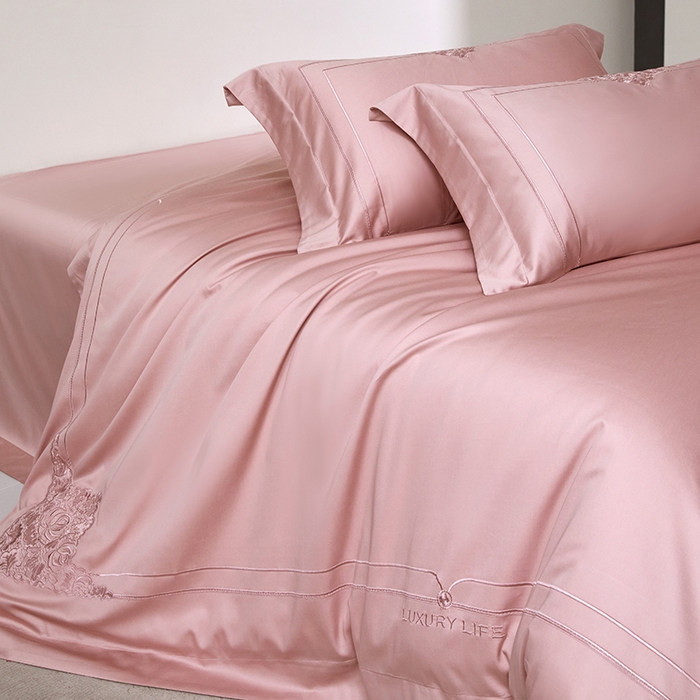 91家纺网 家纺一手货源 找家纺 （总）蒂爵 2026新款贡缎100支长绒棉全棉纯棉刺绣绣花四件套高端四件套-施华洛