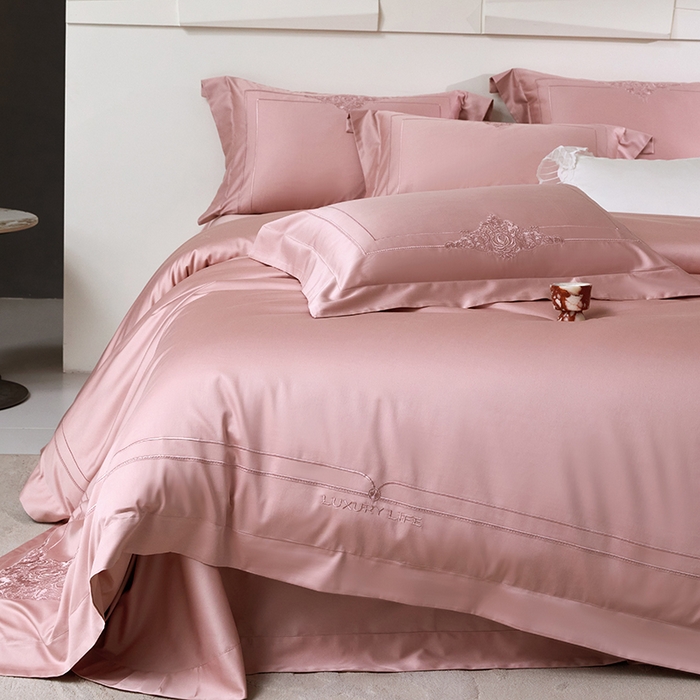 91家纺网 家纺一手货源 找家纺 （总）蒂爵 2026新款贡缎100支长绒棉全棉纯棉刺绣绣花四件套高端四件套-施华洛