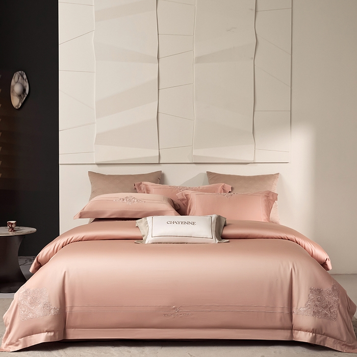 91家纺网 家纺一手货源 找家纺 （总）蒂爵 2026新款贡缎100支长绒棉全棉纯棉刺绣绣花四件套高端四件套-施华洛