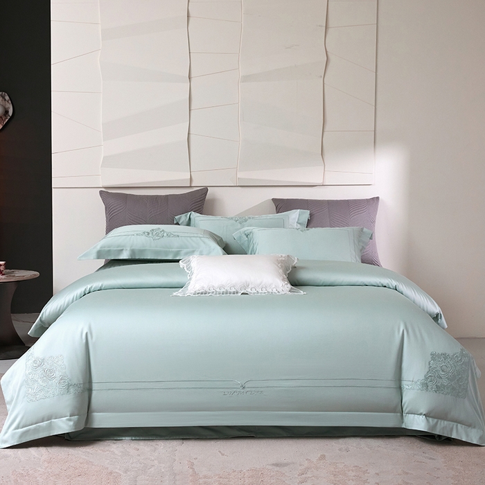 91家纺网 家纺一手货源 找家纺 （总）蒂爵 2026新款贡缎100支长绒棉全棉纯棉刺绣绣花四件套高端四件套-施华洛