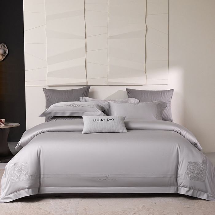 91家纺网 家纺一手货源 找家纺 （总）蒂爵 2026新款贡缎100支长绒棉全棉纯棉刺绣绣花四件套高端四件套-施华洛