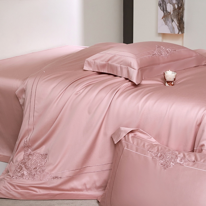 91家纺网 家纺一手货源 找家纺 蒂爵 2026新款贡缎100支长绒棉全棉纯棉刺绣绣花四件套高端四件套-施华洛 施华洛-公主莎