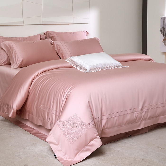 91家纺网 家纺一手货源 找家纺 蒂爵 2026新款贡缎100支长绒棉全棉纯棉刺绣绣花四件套高端四件套-施华洛 施华洛-公主莎