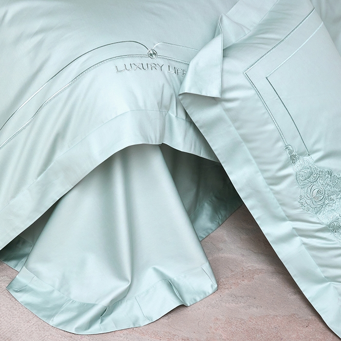 91家纺网 家纺一手货源 找家纺 蒂爵 2026新款贡缎100支长绒棉全棉纯棉刺绣绣花四件套高端四件套-施华洛 施华洛-水晶兰