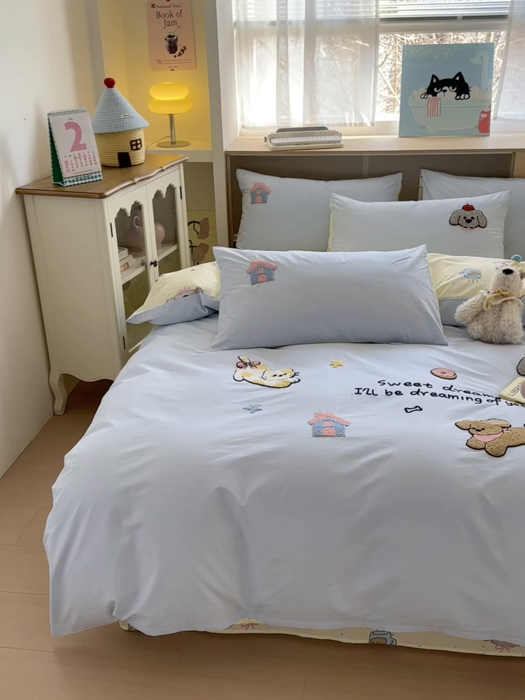 91家纺网 家纺一手货源 找家纺 如意朵 2026新款全棉纯棉毛巾绣四件套（第二批） 萌宠乐园