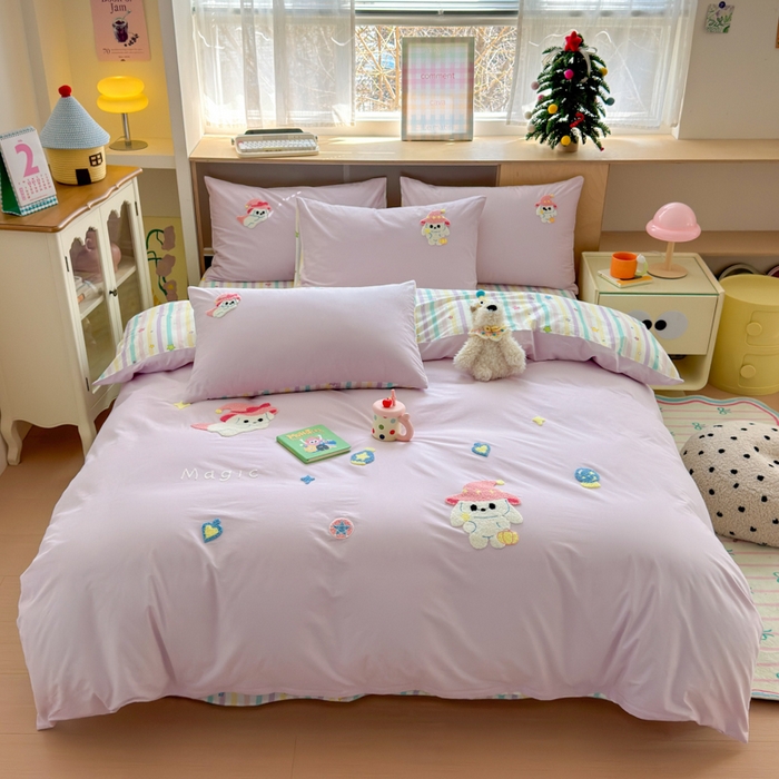 91家纺网 家纺一手货源 找家纺 如意朵 2026新款全棉纯棉毛巾绣四件套（第二批） 魔法师