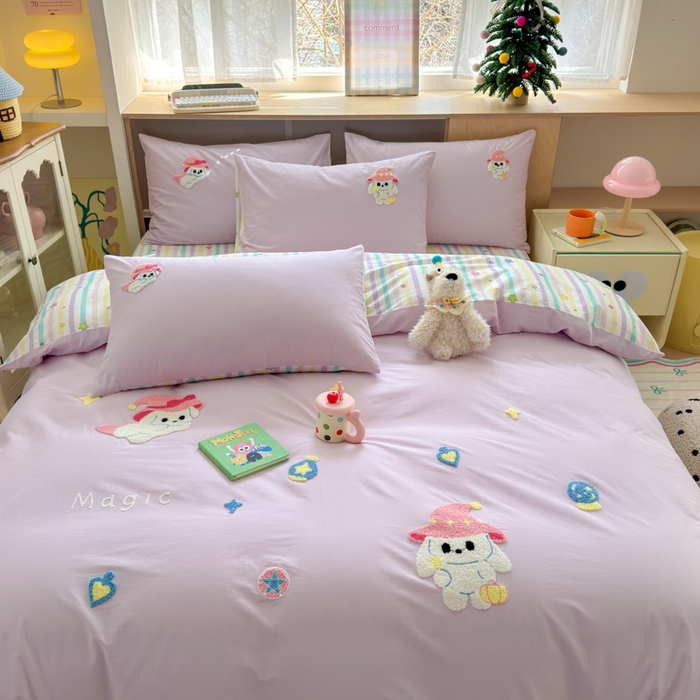 91家纺网 家纺一手货源 找家纺 如意朵 2026新款全棉纯棉毛巾绣四件套（第二批） 魔法师