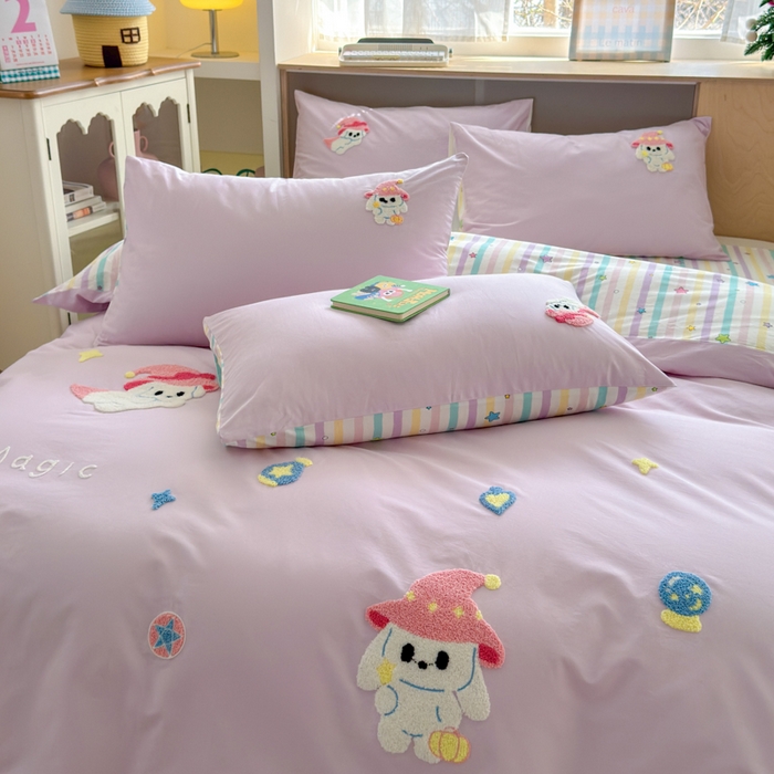 91家纺网 家纺一手货源 找家纺 如意朵 2026新款全棉纯棉毛巾绣四件套（第二批） 魔法师